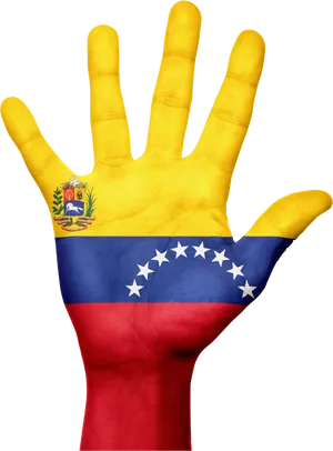 Venezuela Flag Painted Hand PNG image