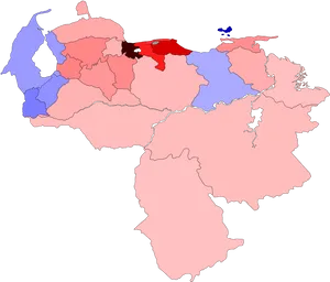 Venezuela Political Map Regions Color Coded PNG image