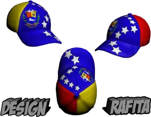 Venezuelan Flag Baseball Caps Design PNG