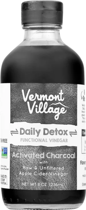 Vermont Village Activated Charcoal Apple Cider Vinegar PNG