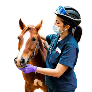 Vet Checking Horse Png 06282024 PNG image