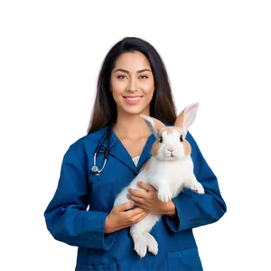 Veterinarian Holding Rabbit Png 06252024 PNG image