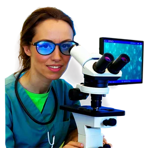 Veterinarian With Microscope Png Etk8 PNG image