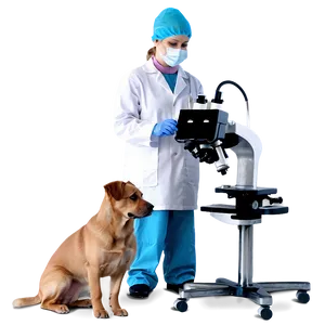 Veterinarian With Microscope Png Vew22 PNG image