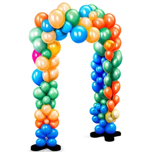 Vibrant Balloon Garland For Parties PNG 06282024