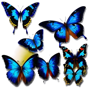 Vibrant Blue Butterflies Png 06132024 PNG image