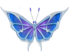 Vibrant Blue Butterfly Art PNG image