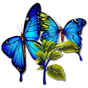 Vibrant Blue Butterfly Graphic PNG Kox29