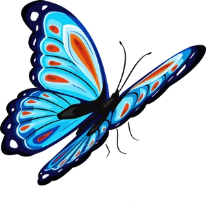 Vibrant Blue Butterfly Illustration