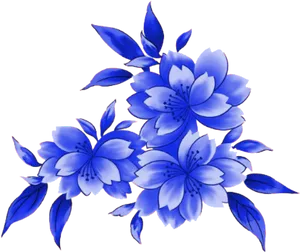 Vibrant_ Blue_ Flowers_ Corner_ Design.png PNG image