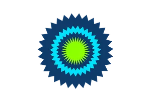 Vibrant Blue Green Mandala Art