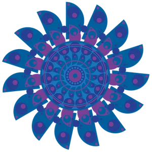 Vibrant Blue Mandala Art PNG image