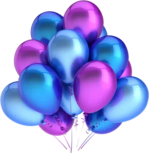 Vibrant Blue Pink Balloons