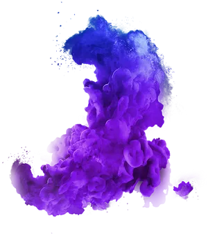 Vibrant Blue Purple Smoke Plume PNG image