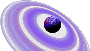 Vibrant Blue Ringed Planet PNG image