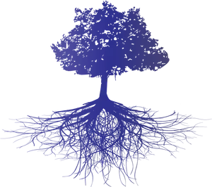 Vibrant Blue Treeand Roots PNG image