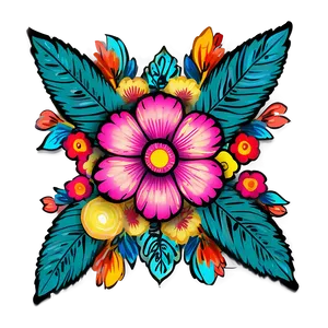 Vibrant Boho Flowers PNG Iuc