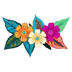 Vibrant Boho Flowers PNG Skh PNG