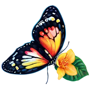Vibrant Butterfly Art Png Bly54 PNG image