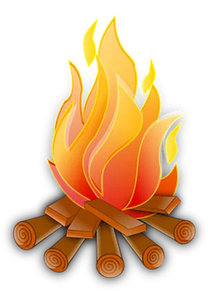 Vibrant Campfire Illustration