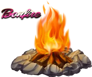 Vibrant Campfire Illustration PNG image