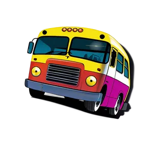 Vibrant Cartoon Bus Artwork Png 49 PNG image