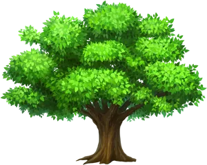 Vibrant Cartoon Forest Tree PNG image