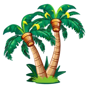 Vibrant Cartoon Palm Tree Design Png 06212024 PNG image