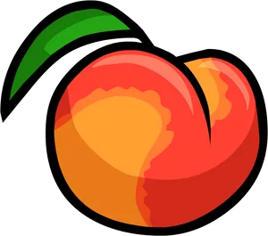 Vibrant Cartoon Peach PNG image