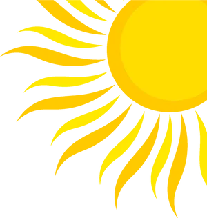 Vibrant Cartoon Sun Illustration PNG image