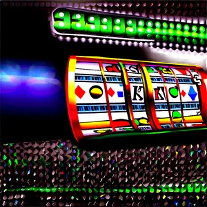 Vibrant Casino Slot Machine Spinning PNG