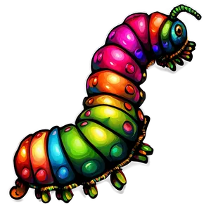 Vibrant Caterpillar Drawing PNG 05232024