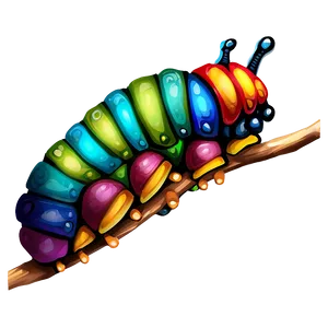 Vibrant Caterpillar Drawing PNG 77