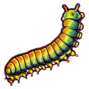 Vibrant Caterpillar Drawing PNG Ffc