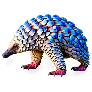 Vibrant Colored Pangolin PNG 45