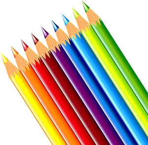 Vibrant Colored Pencils Array PNG image