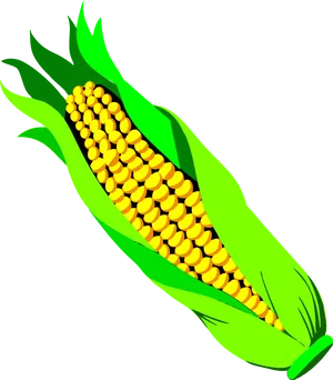 Vibrant Corn Cob Illustration PNG image