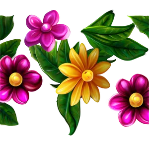 Vibrant Cute Flowers PNG Rsb41 PNG