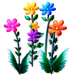 Vibrant Cute Flowers PNG Usf