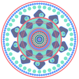 Vibrant Digital Mandala Art PNG image