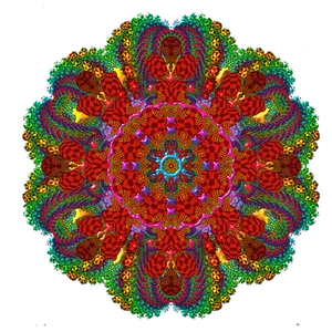Vibrant Digital Mandala Art PNG image