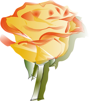 Vibrant Digital Rose Art