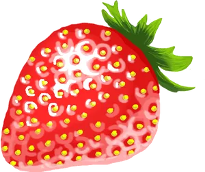 Vibrant Digital Strawberry Art