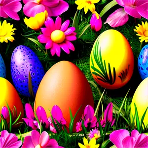Vibrant Easter Flowers PNG 05232024