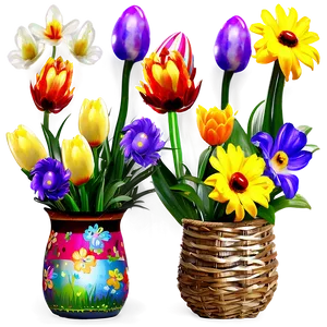 Vibrant Easter Flowers Png 05232024 PNG image