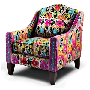Vibrant Fabric Armchair PNG 06262024 PNG