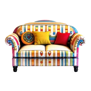 Vibrant Fabric Couch Png Kbh8 PNG image