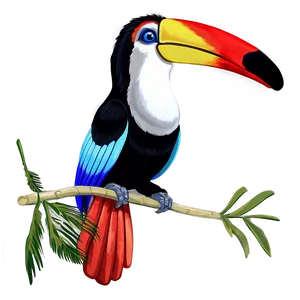 Vibrant Feathered Toucan PNG Ako13 PNG