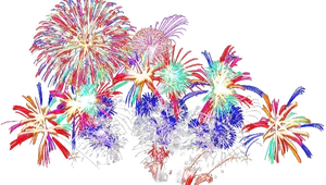 Vibrant_ Fireworks_ Display_ Background PNG image