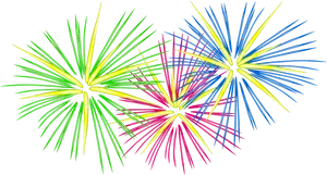 Vibrant Fireworks Display Clipart PNG image